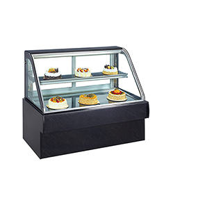glasstop open clear front display showcase for cake and bakery